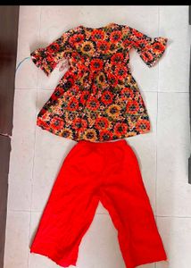 Girls Printed Kurta with Palazzo Set