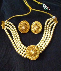 choker pearl set|| classic look with ethnic wear