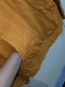 Mustard Yellow Hoodie with Bird Graphic