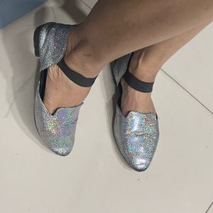 Sparkly Silver Casual Shoes