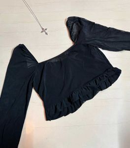 Black Sheer Corset Top