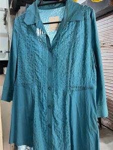 Teal Textured Kurta top
