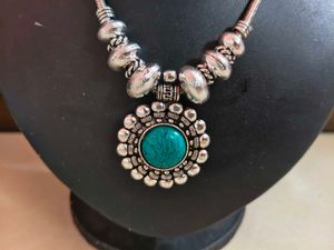 Boho Silver Turquoise necklace