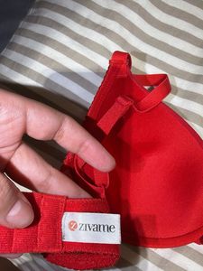 Red Lace Trim Bra