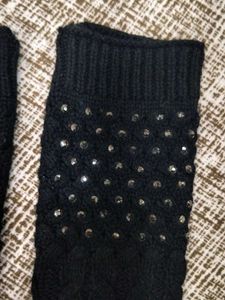 Black Arm Warmers with Studs