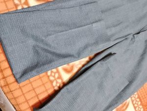 Men's Grey Checked Formal Trousers