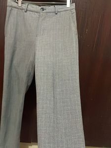 Men's Grey Textured Trousers