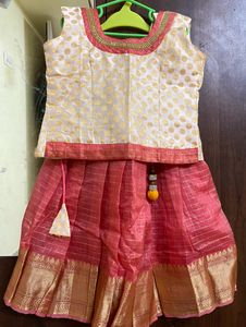 Organza Silk Pavadai Set For Girls