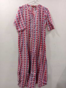Stylish Printed Kurta with Blue Legging Set