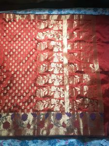 Red Saree with Blouse Piece