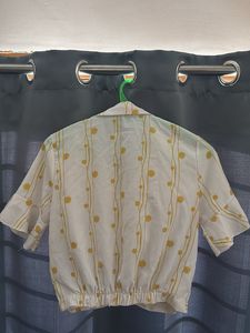 Cream &amp; Yellow Dotted Button-Up Shirt