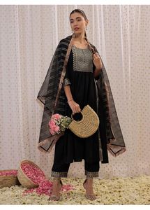 Elegant Black Kurta Set with Dupatta