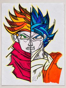 Dragon Ball Z Split Face Artwork