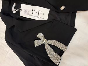 Black Bow Detail Cropped Blazer