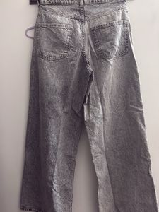 handm Washed Grey Wide Leg Jeans