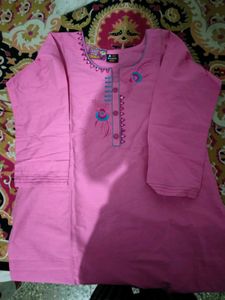 Pink Embroidered Kurta