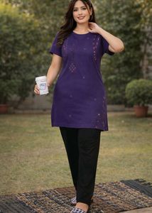 Comfortable Purple Nightsuit Set