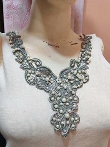 Beaded Neckline Sleeveless Top