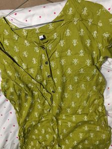 Green Printed Kurta