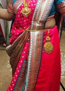 Vibrant Pink Banarasi Silk Saree