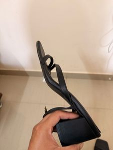 Stylish Black Strappy Square-Toe Heels