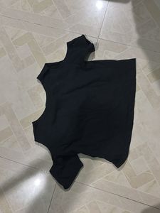 Black Cold Shoulder Panda Top