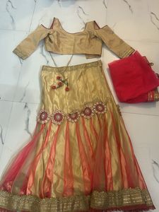 Stunning Gold & Pink Lehenga Choli