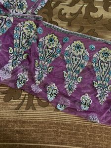Embroidered Net Saree