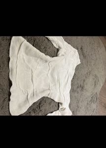 Zara Chic White One-Shoulder Textured Top star⭐️