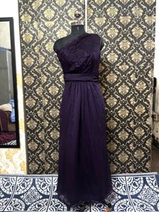 Elegant One-Shoulder Purple Gown