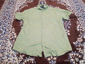 Pre washed Men's Short Sleeve Button-Up Shirt