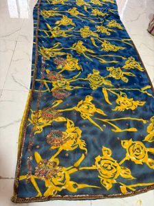 beutifull printed saree with attached blouse