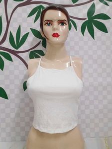 (530)White Textured Tank Top