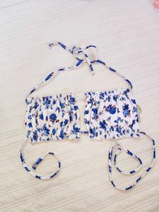 Floral Halter Neck Crop Top