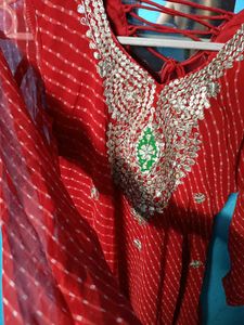 Beautiful Red Embellished Kurta