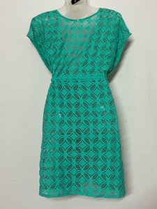 Pintresty Green Crochet Cover-Up Dress