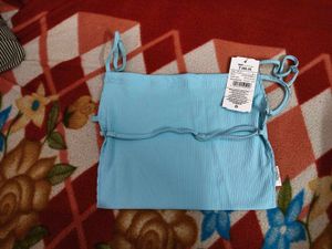 Stylish Light Blue Crop Top
