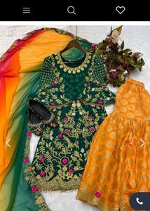 Embroidered Kurta Set with Dupatta shrara