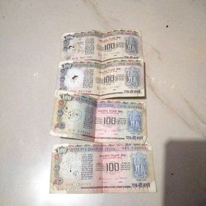 Rare Old Indian 100 Rupees 4 Note +Free Gift