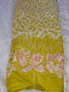 Elegant Leaf Print Saree without blouse