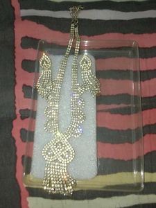 Rhinestone Necklace and Earring Set