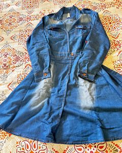 Denim Shirt Dress with Pockets