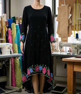 Elegant Black Floral Gown