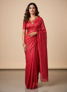 Vibrant Red Saree
