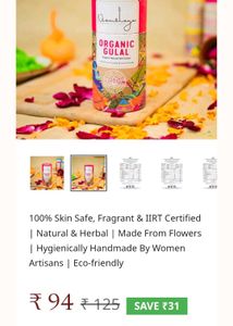 Neermalaya Organic Gulal Holi Colors (Set of 2)