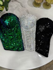 Sparkling Green Sequin Corset Top