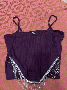 Chic Beaded Strap Top