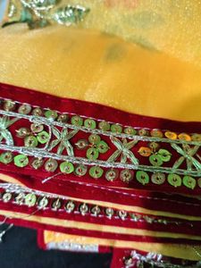 Embroidered Yellow Saree