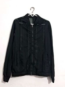 Women's black net jacket top