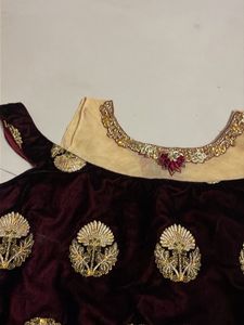 Embroidered Velvet Blouse